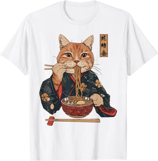 Cat Ramen Japanese Y2K Kawaii Retro Kimono Cat Manga Anime