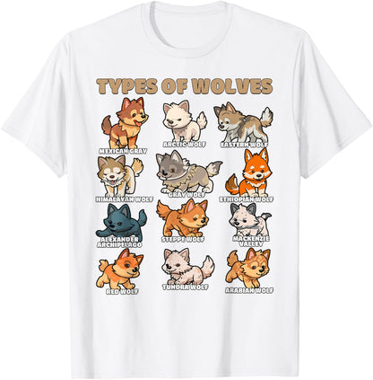 Types of Wolves Funny Cute Chibi Wolf Lover