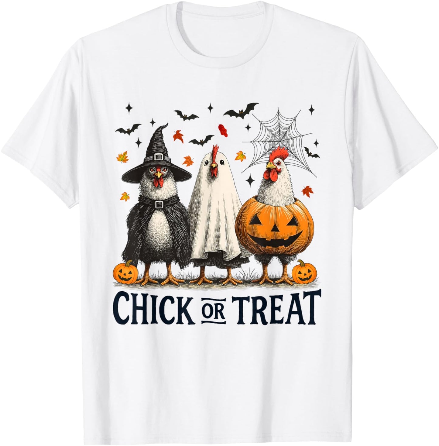 Chick Or Treat Spooky Chicken Halloween Spooky Season Kids T-Shirt