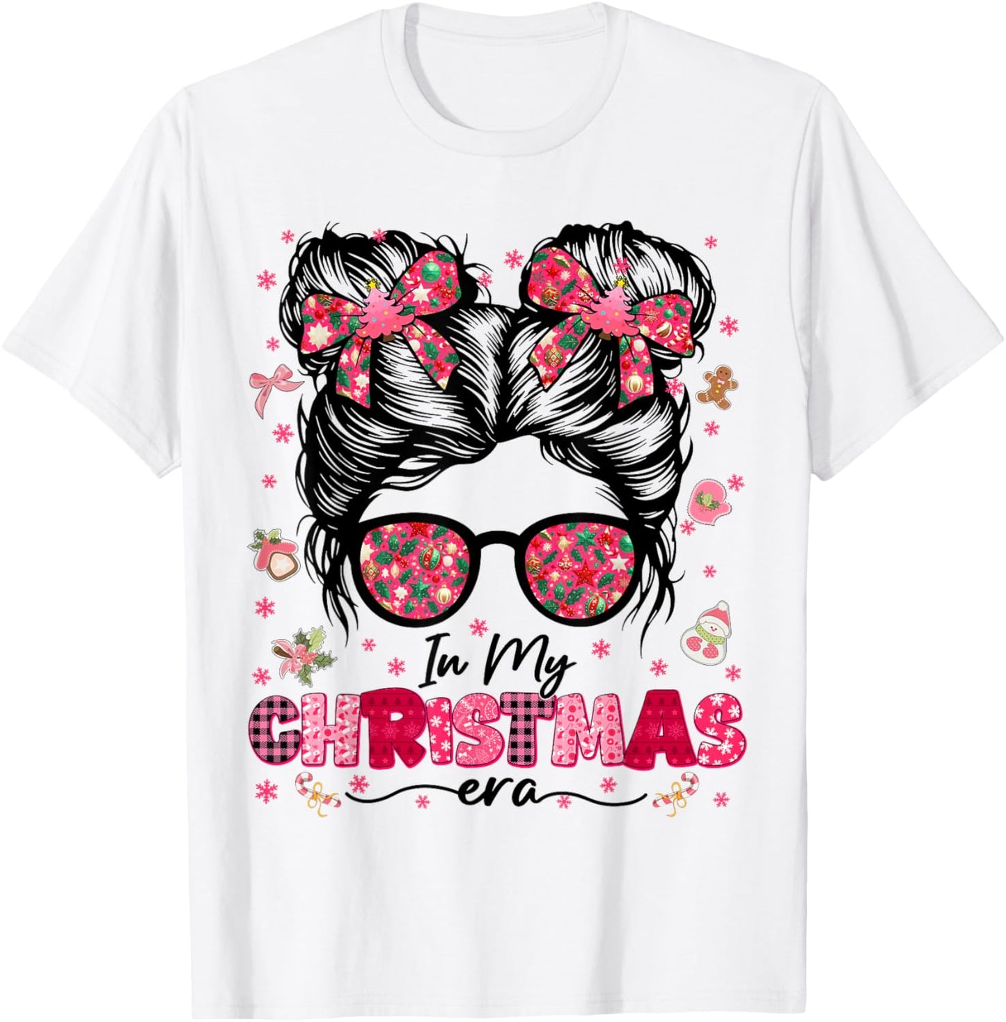 in My Christmas Era Messy Bun Coquette Xmas Women Girl