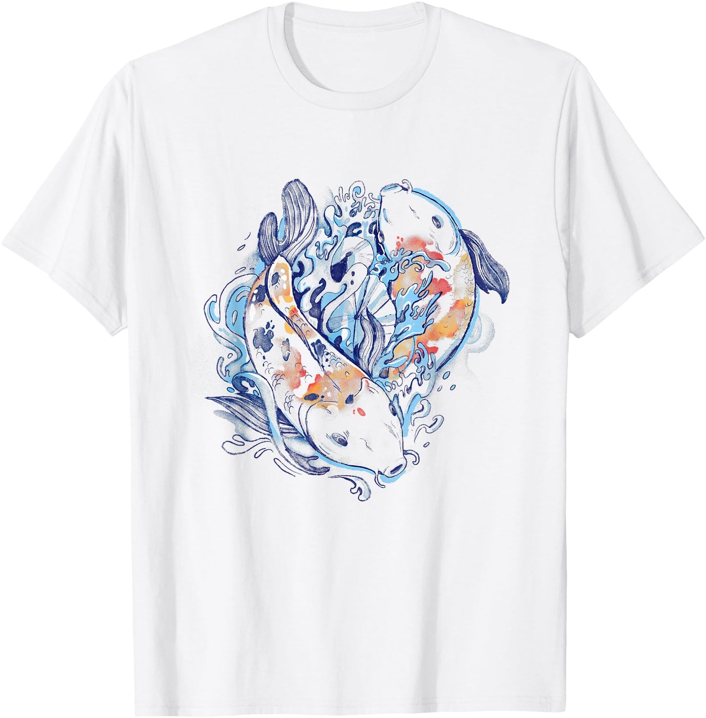 Watercolour Yin And Yang Koi Fish Japanese