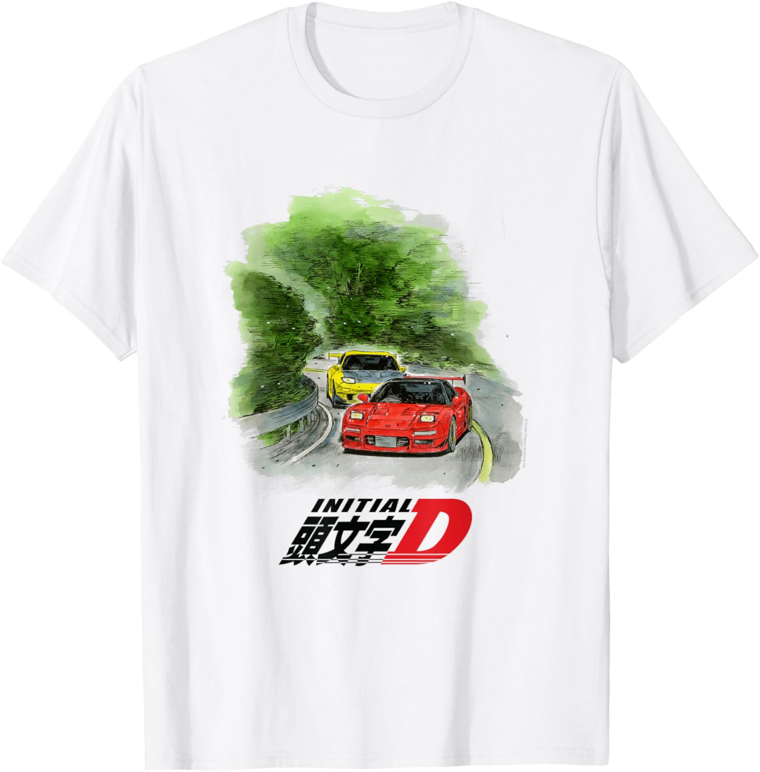 Initial D Manga Watercolor Cars Racing