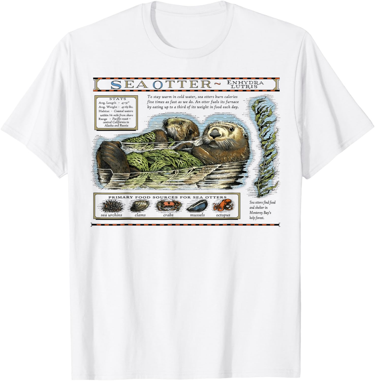 Official Sea Otter Retro Vintage Shirt for Men Women