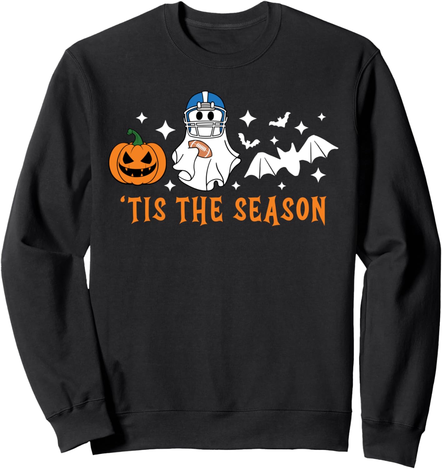 Tis The Season Football Halloween Spooky Ghost Pumpkin Sweatshirt