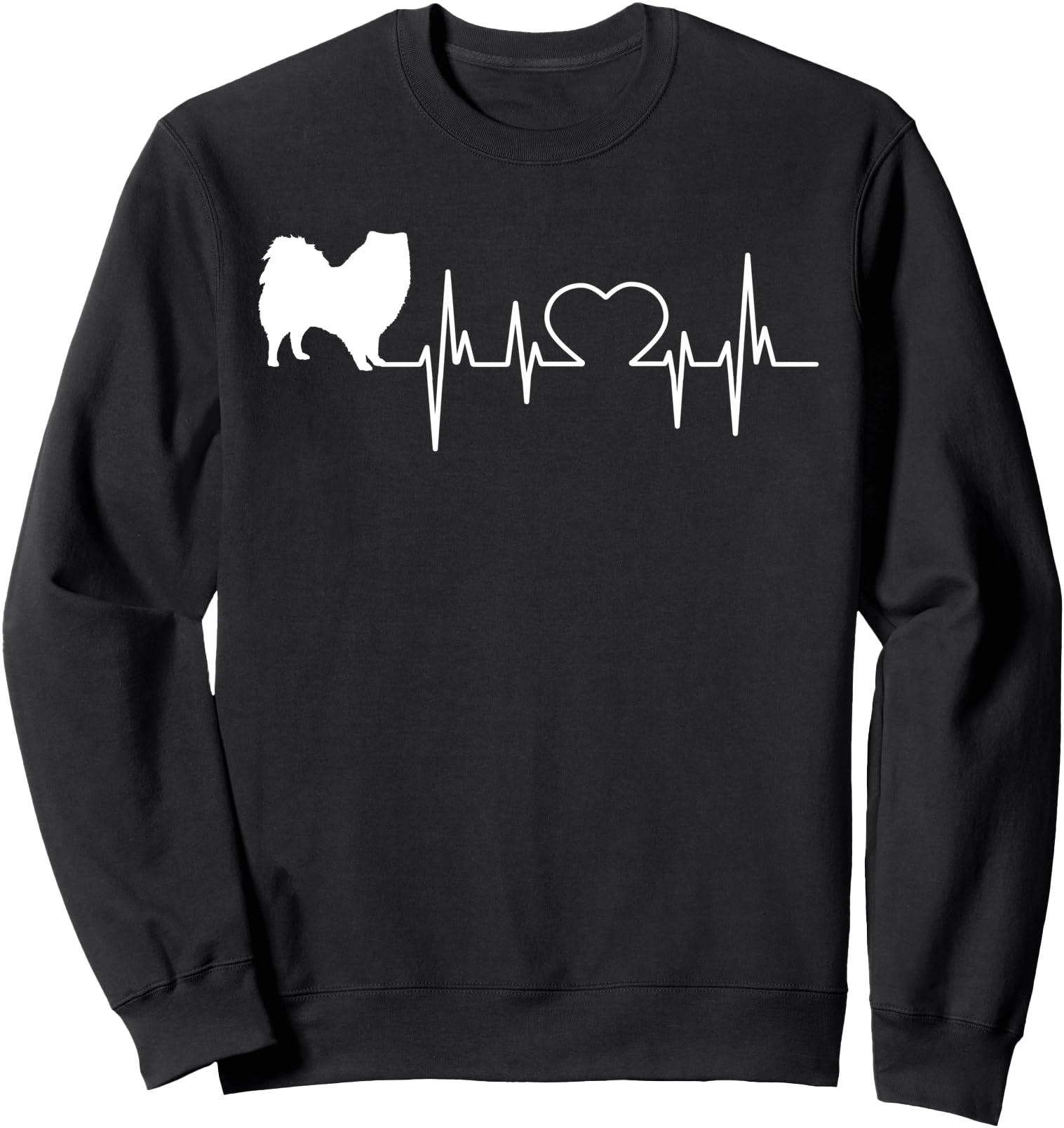 Japanese Spitz Dog Heartbeat Sweatshirt