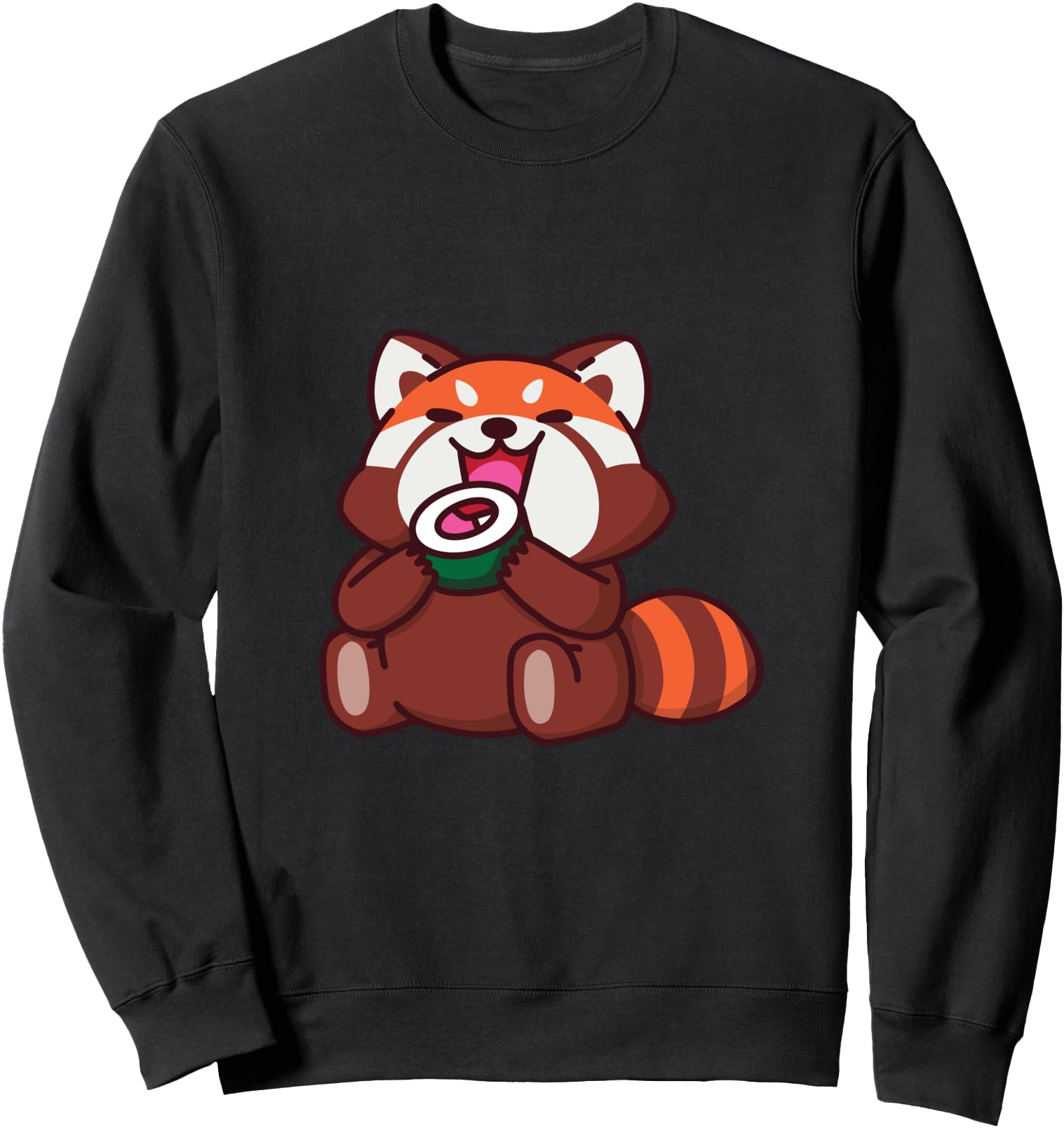 Red Panda Bear Eats Sushi Japan Animals Cute Kawaii Japanese Sweatshirt