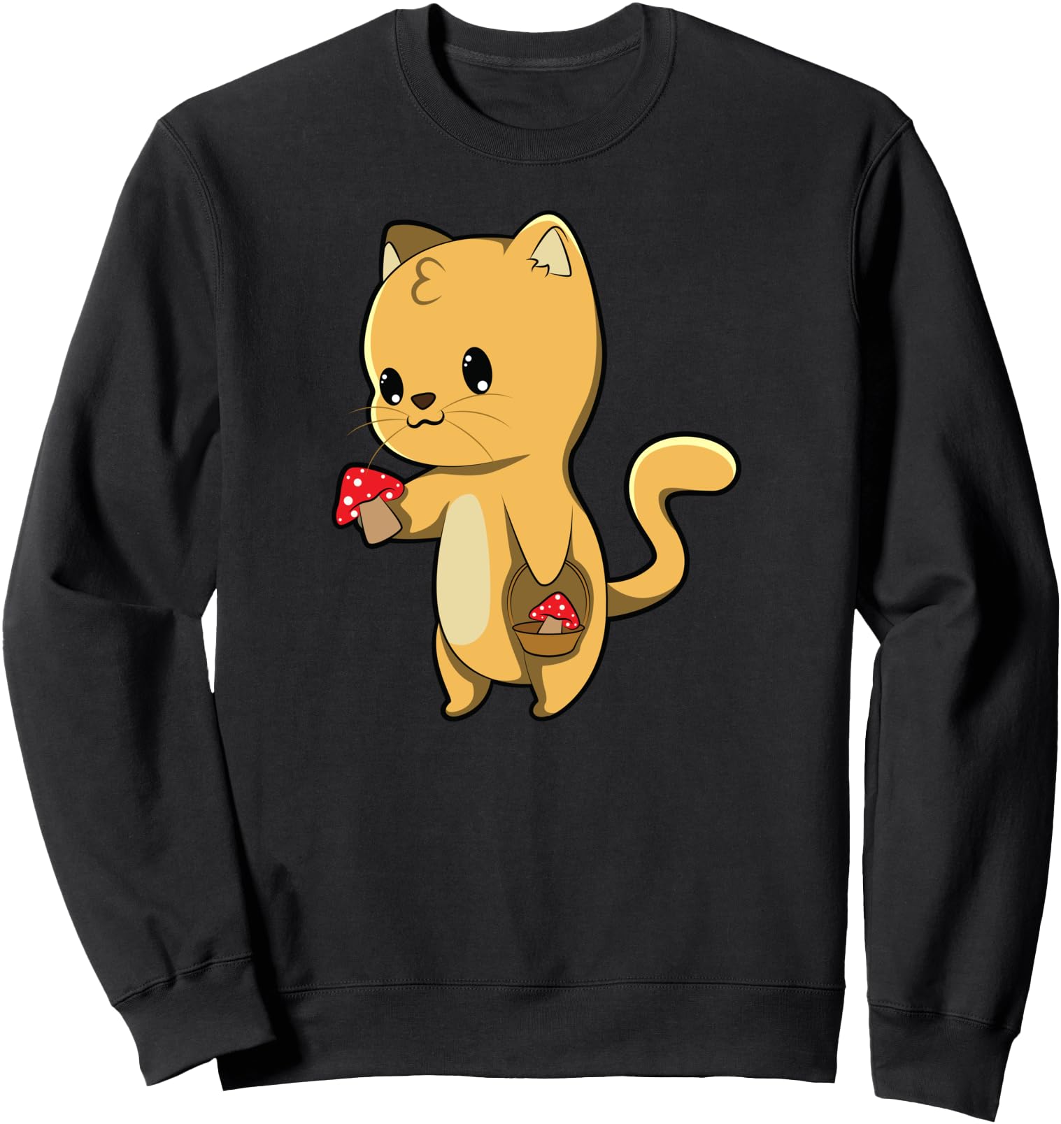 Cat Mushroom Picking Forest Kawaii Anime Japanese Sweatshirt