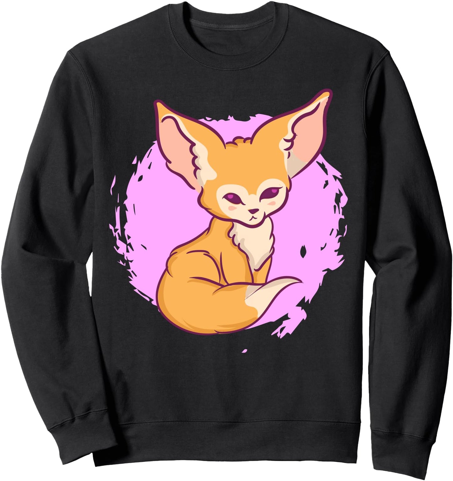 Cute Kawaii Anime Fennec Fox With Flowers Aesthetic Japanese Sweatshirt