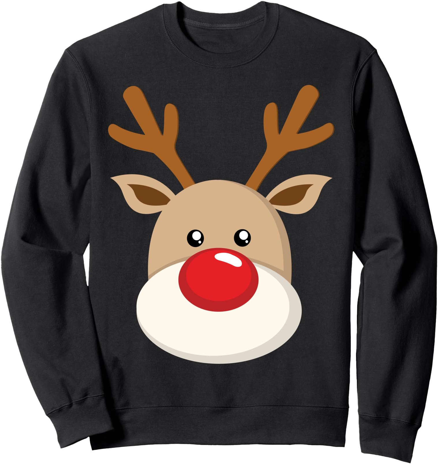 Cute Reindeer Rudolph Red Nose Christmas Xmas Sweatshirt