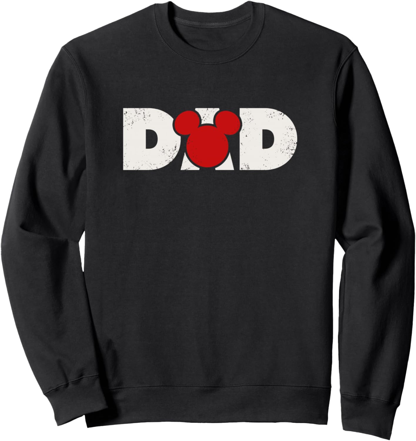 Disney Mickey And Friends Dad Mickey Distressed Text Logo Sweatshirt