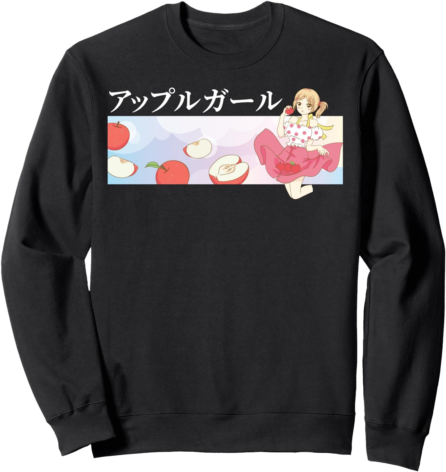 Cute Kawaii Anime Girl - Apples - Japanese Aesthetics Sweatshirt