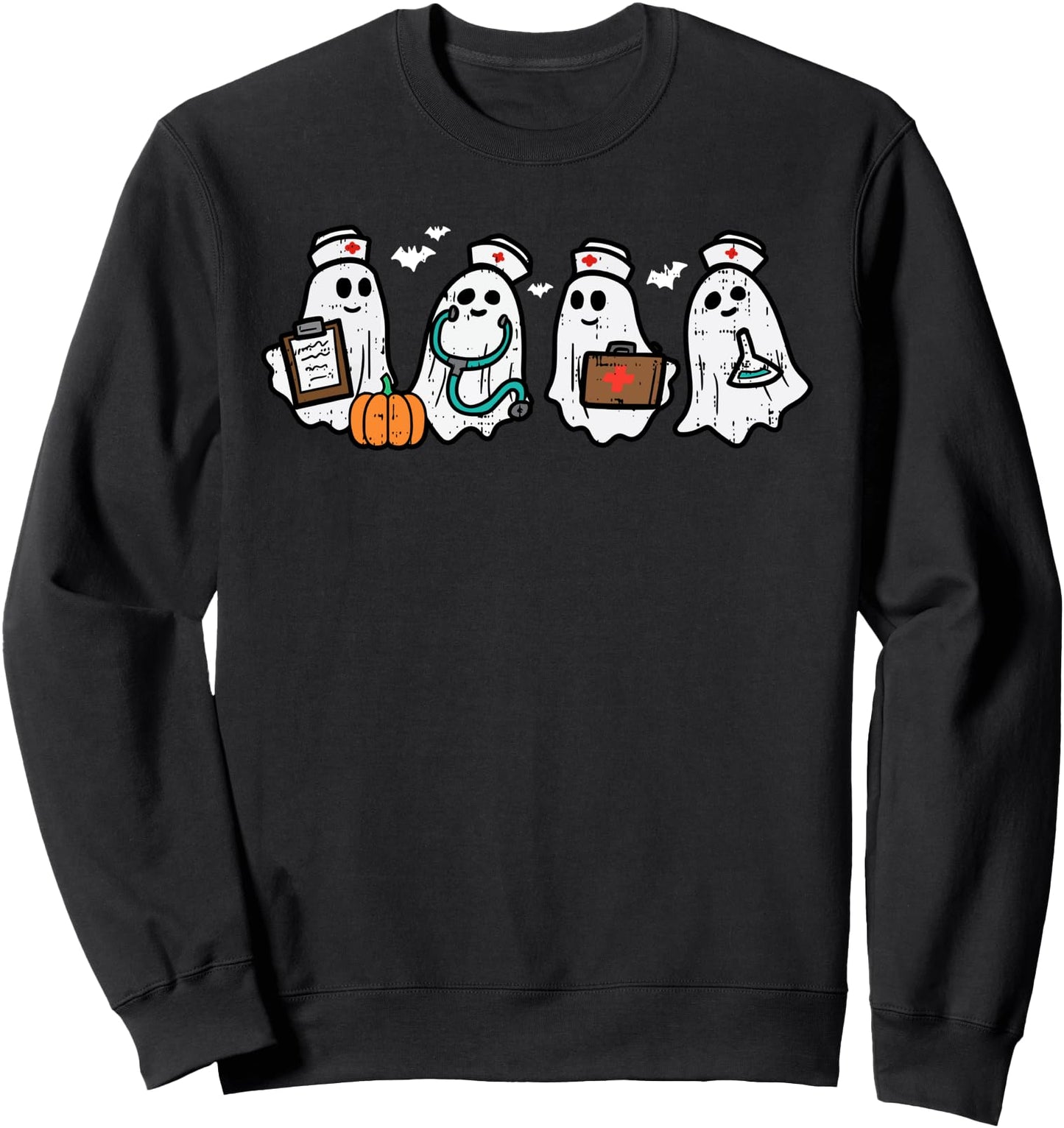 Trick Or Treat Spooky Season Ghost Nurse Nursing Halloween Sweatshirt
