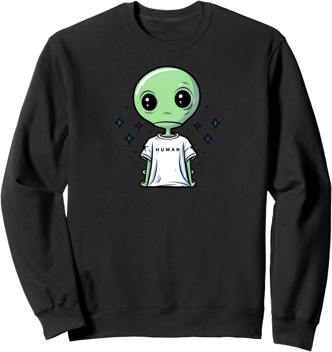 Alien In Oversized Dress Design Alien Abduction Sweatshirt