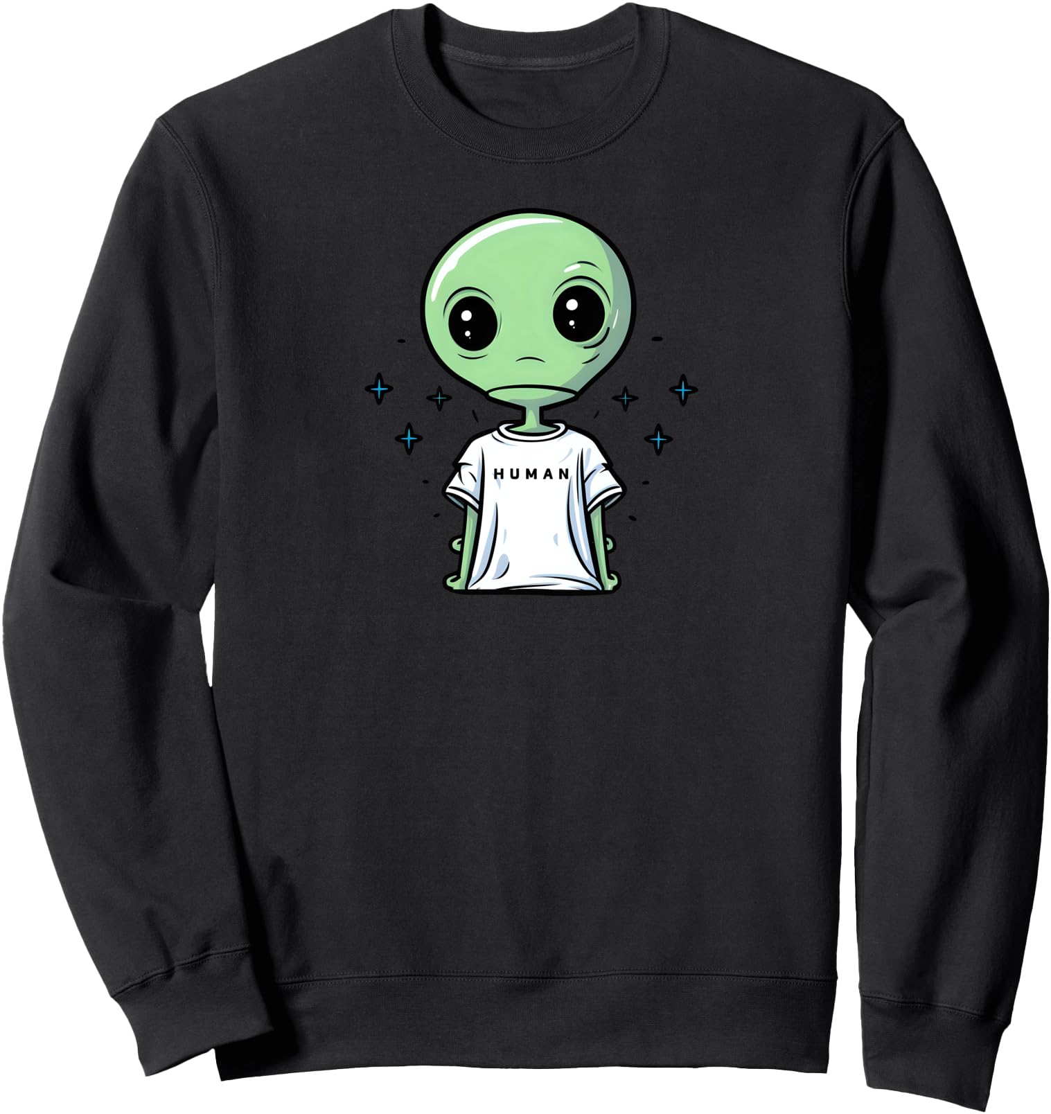 Alien In Oversized Dress Design Alien Abduction Sweatshirt