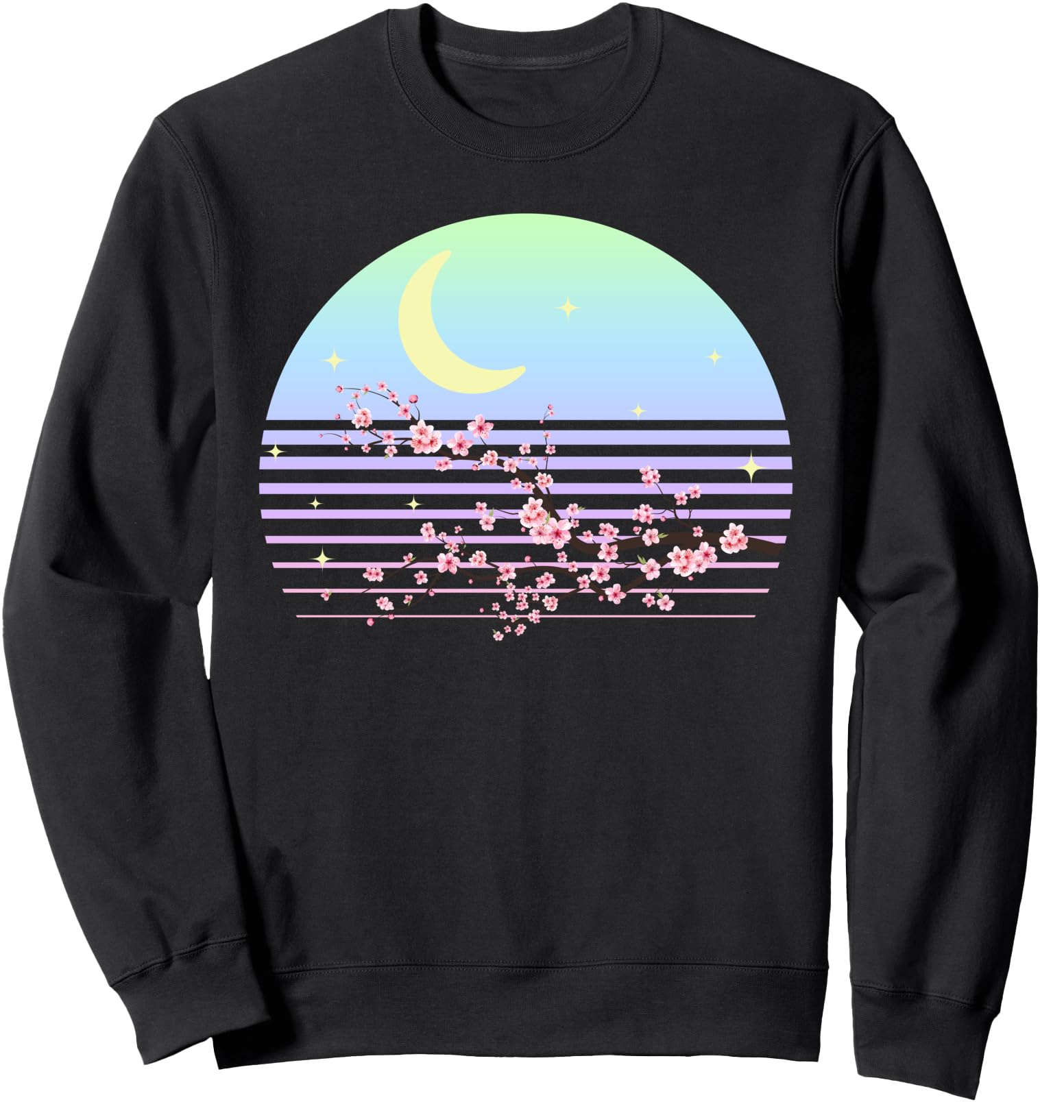 Cherry Blossom Pastel Goth Moon Japanese Sweatshirt