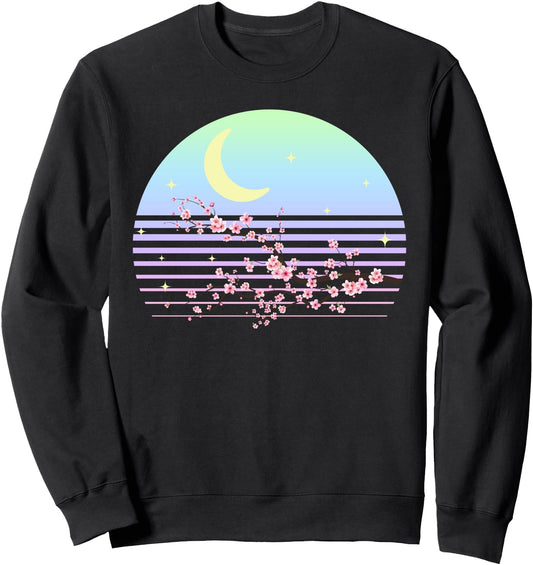 Cherry Blossom Pastel Goth Moon Japanese Sweatshirt