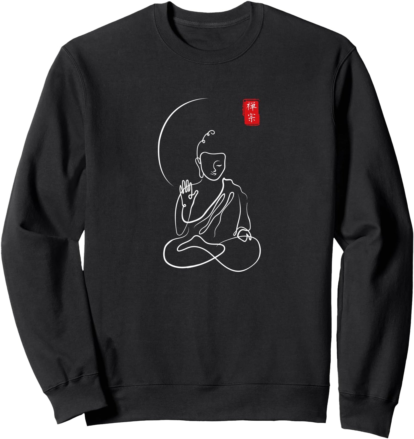 Buddha in Meditation, Minimalist Zen Buddhism,Spiritual Calm Sweatshirt
