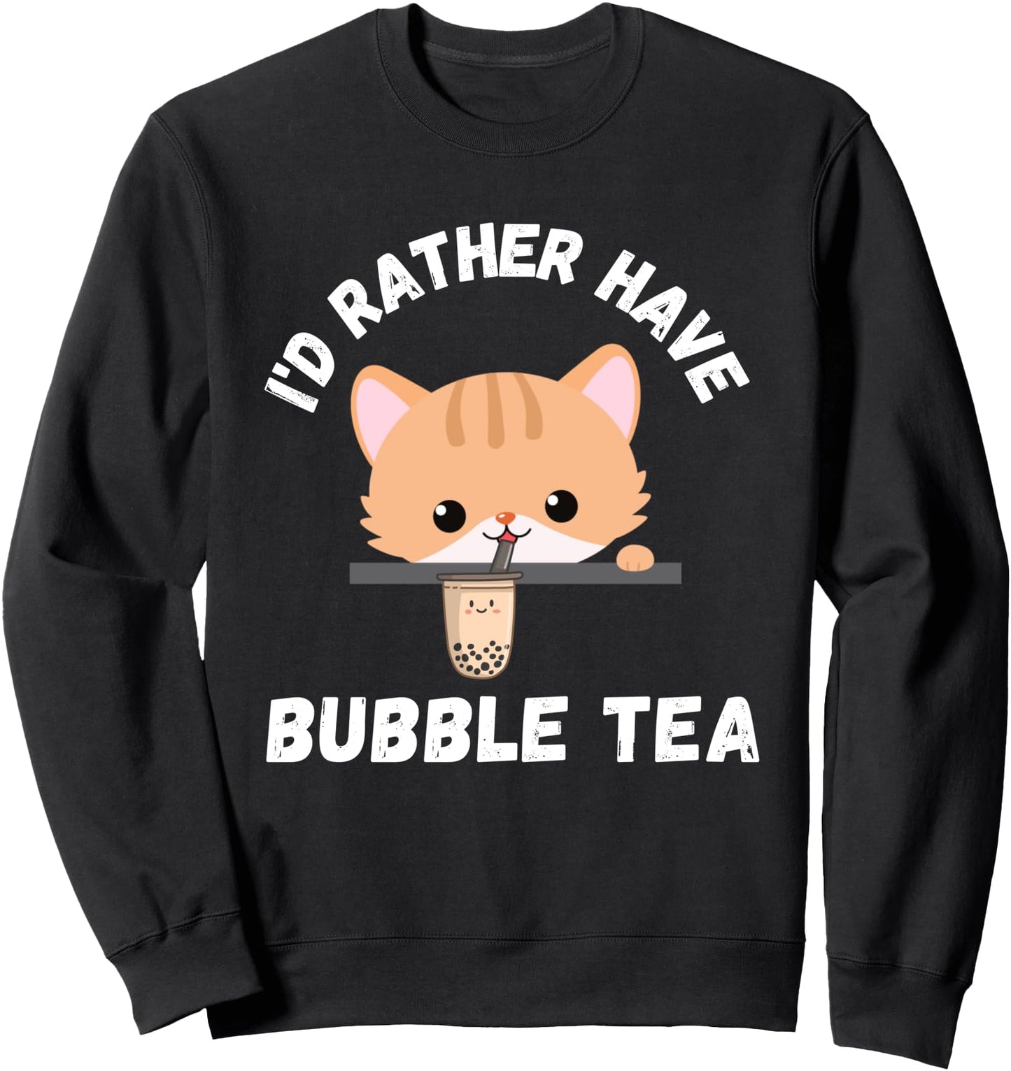 Kawaii Cute Cat Bubble Tea Japanese Anime Boba Sweatshirt