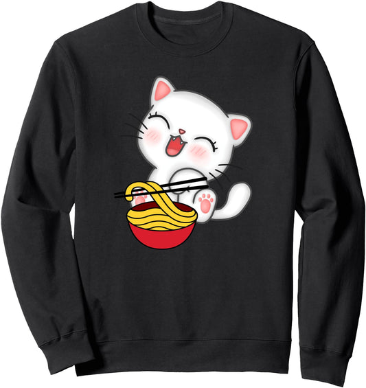 Cat Shirt Kawaii Japanese Anime Ramen Sweatshirt