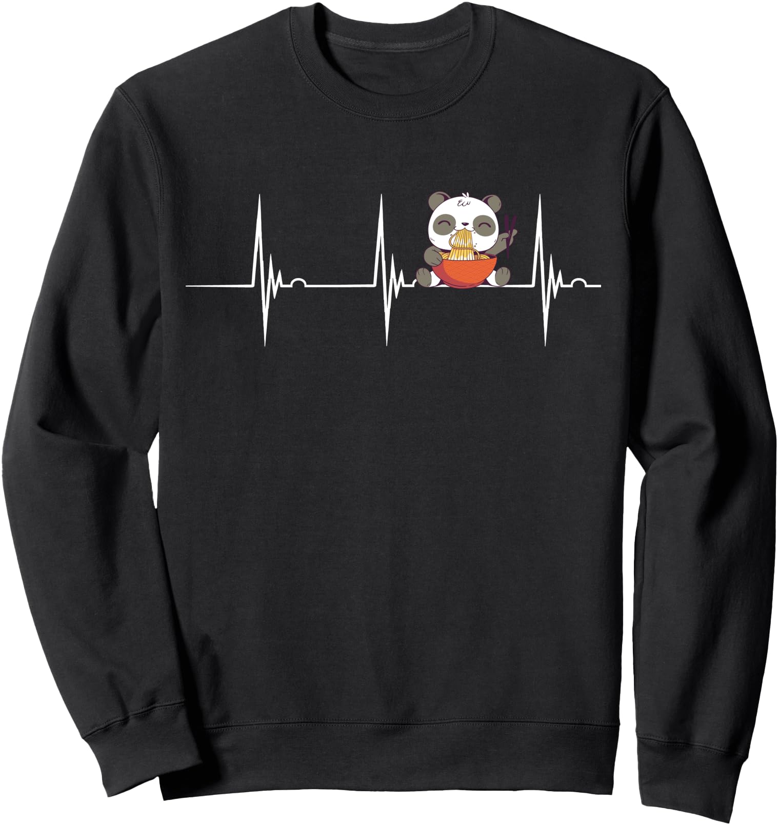 Ramen Panda Lover Heartbeat EKG Pulse Japanese Noodles Food Sweatshirt