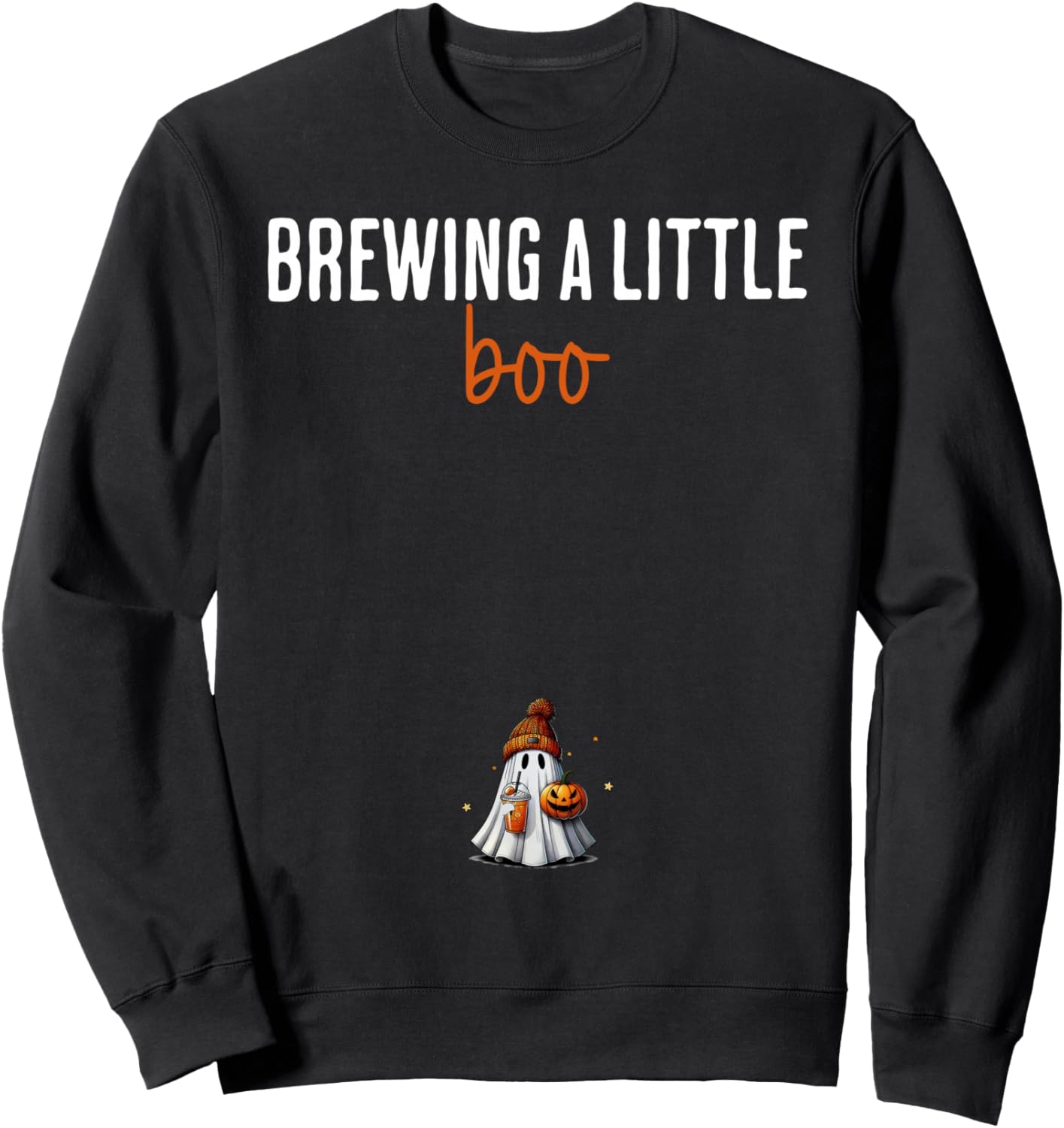 A Baby Is Brewing A Little Boo Maternity Coffee Halloween Sweatshirt