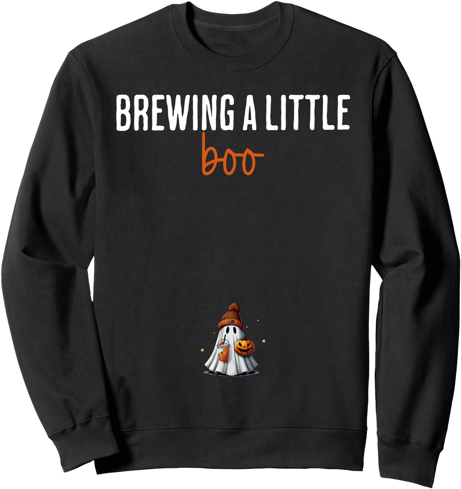 A Baby Is Brewing A Little Boo Maternity Coffee Halloween Sweatshirt