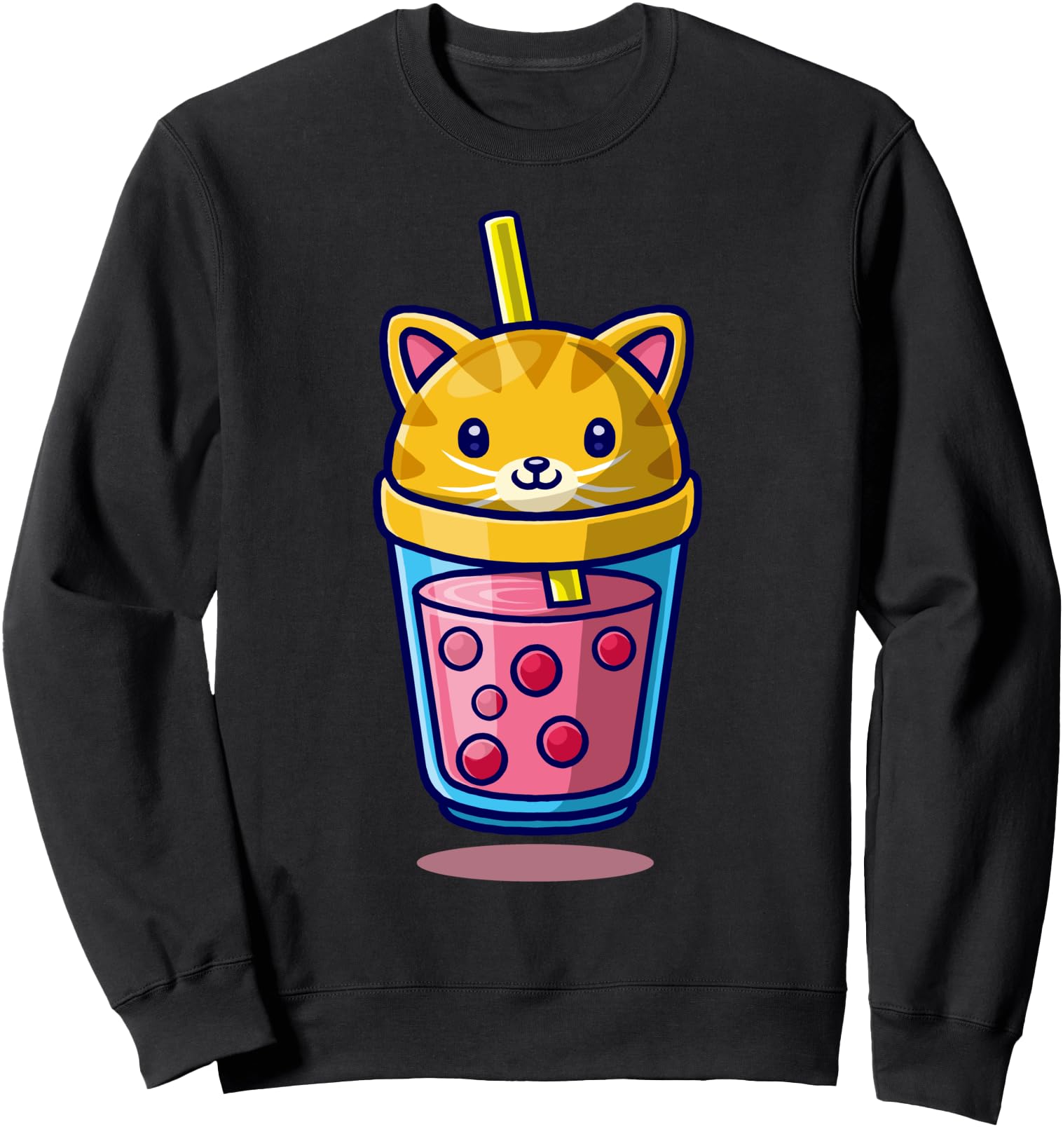 Strawberry Milk Cat Kawaii Fun Japanese Strawberries Graphic Sweatshirt