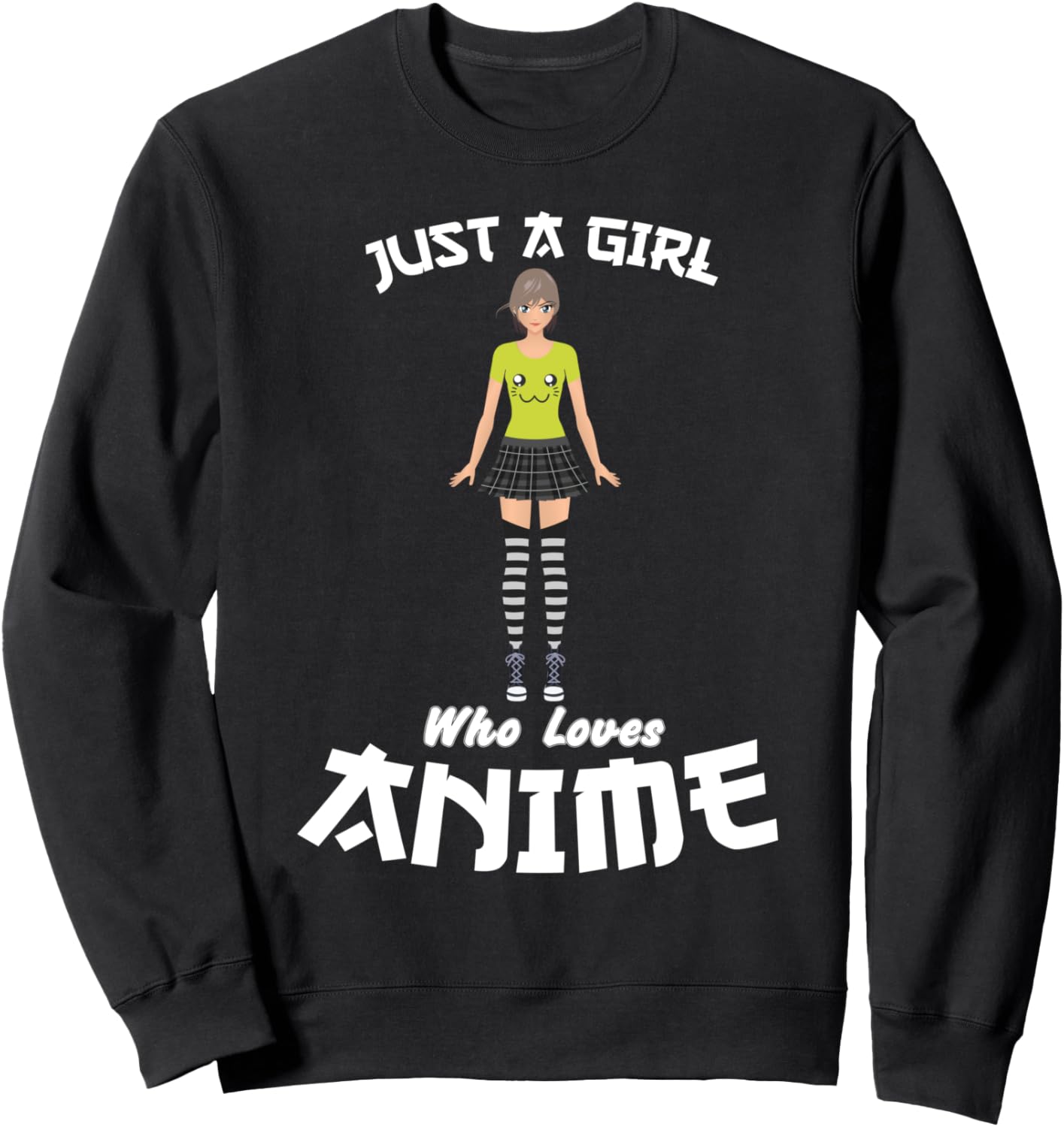 Just A Girl Who Loves Anime Gift For Teen Girls Merch Anime Sweatshirt