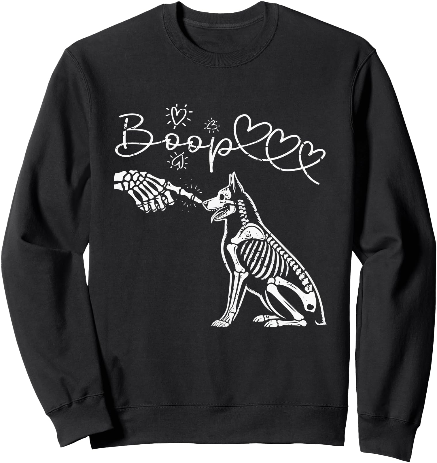 Skeleton Hand Touch Nose German Shepherds Boop Dog Halloween Sweatshirt