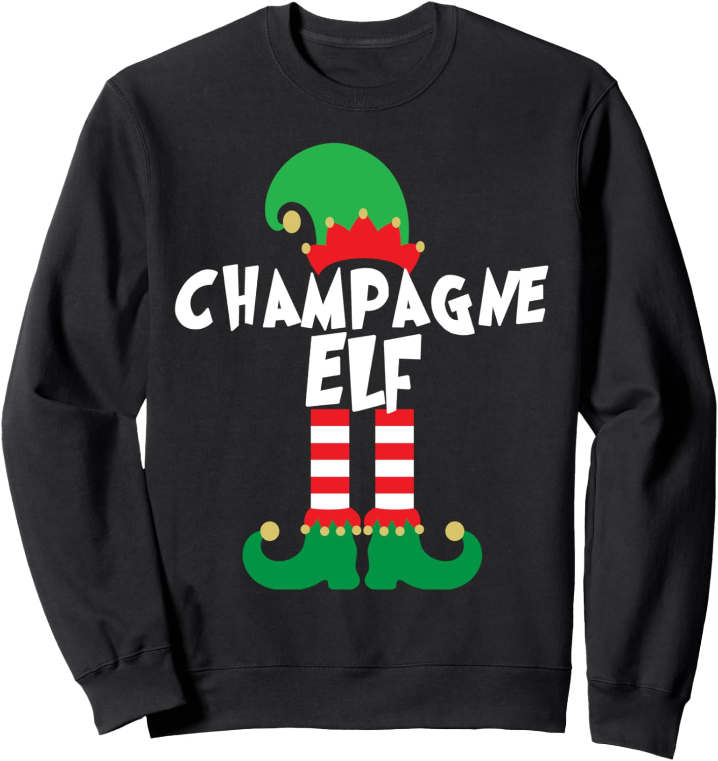 Champagne Elf Funny Christmas Squad Matching Xmas Sweatshirt