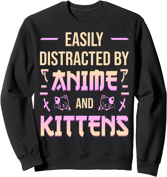 Anime And Kittens Kawaii Anime Lover Japanese Otaku Cute Cat Sweatshirt