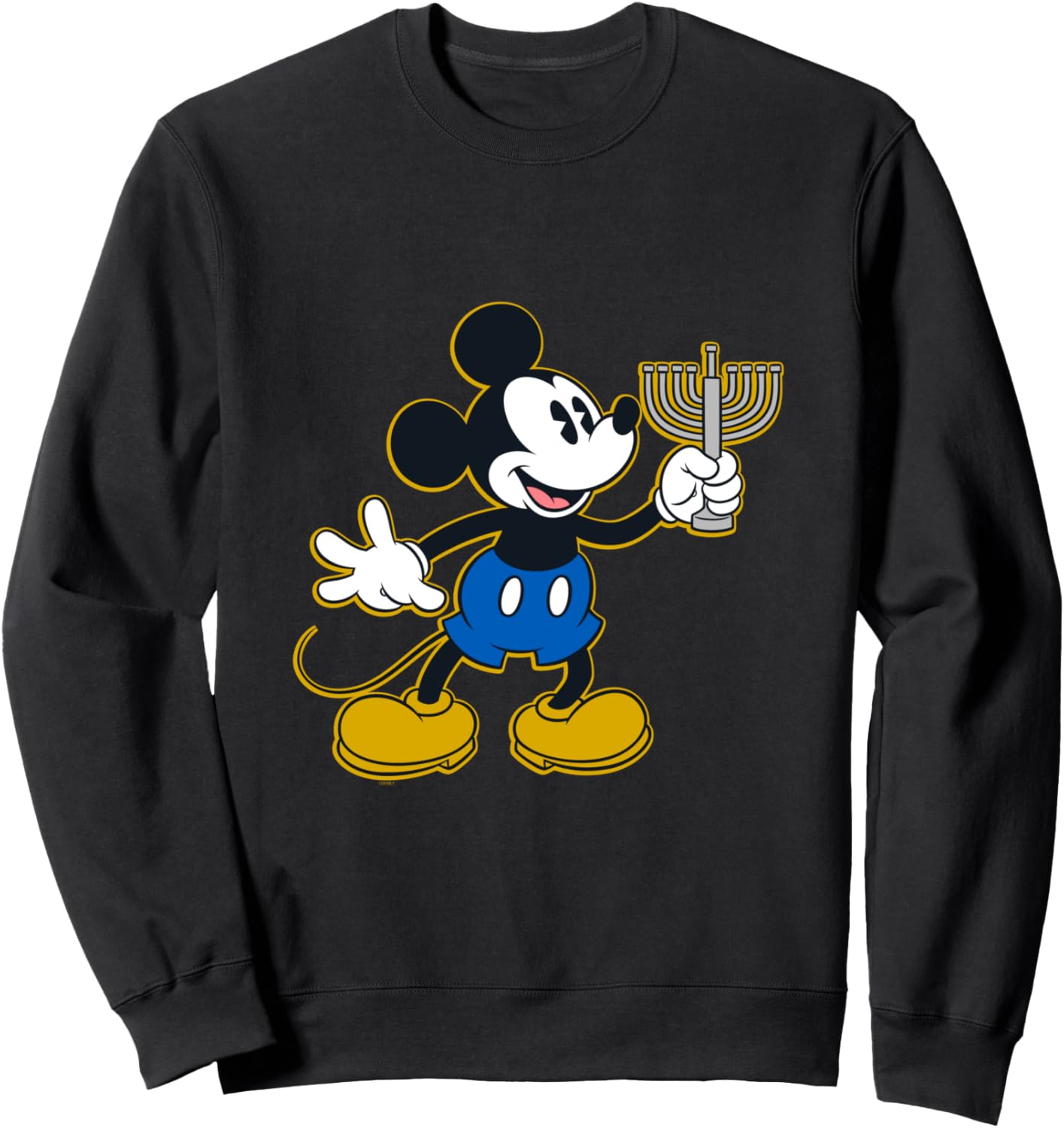 Disney Mickey Mouse Hanukkah Menorah Happy Holidays Sweatshirt