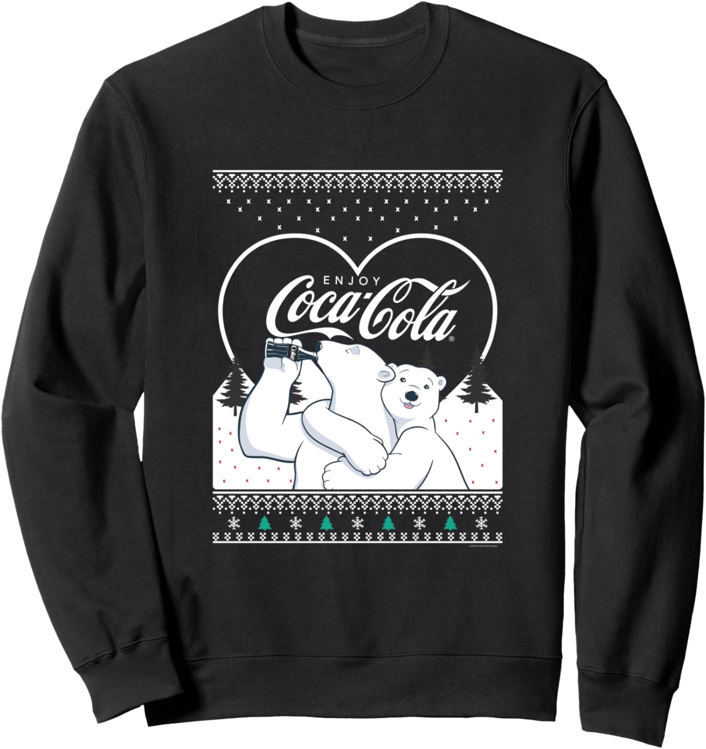 Coca-Cola Christmas Polar Bear Ugly Sweater Style Sweatshirt