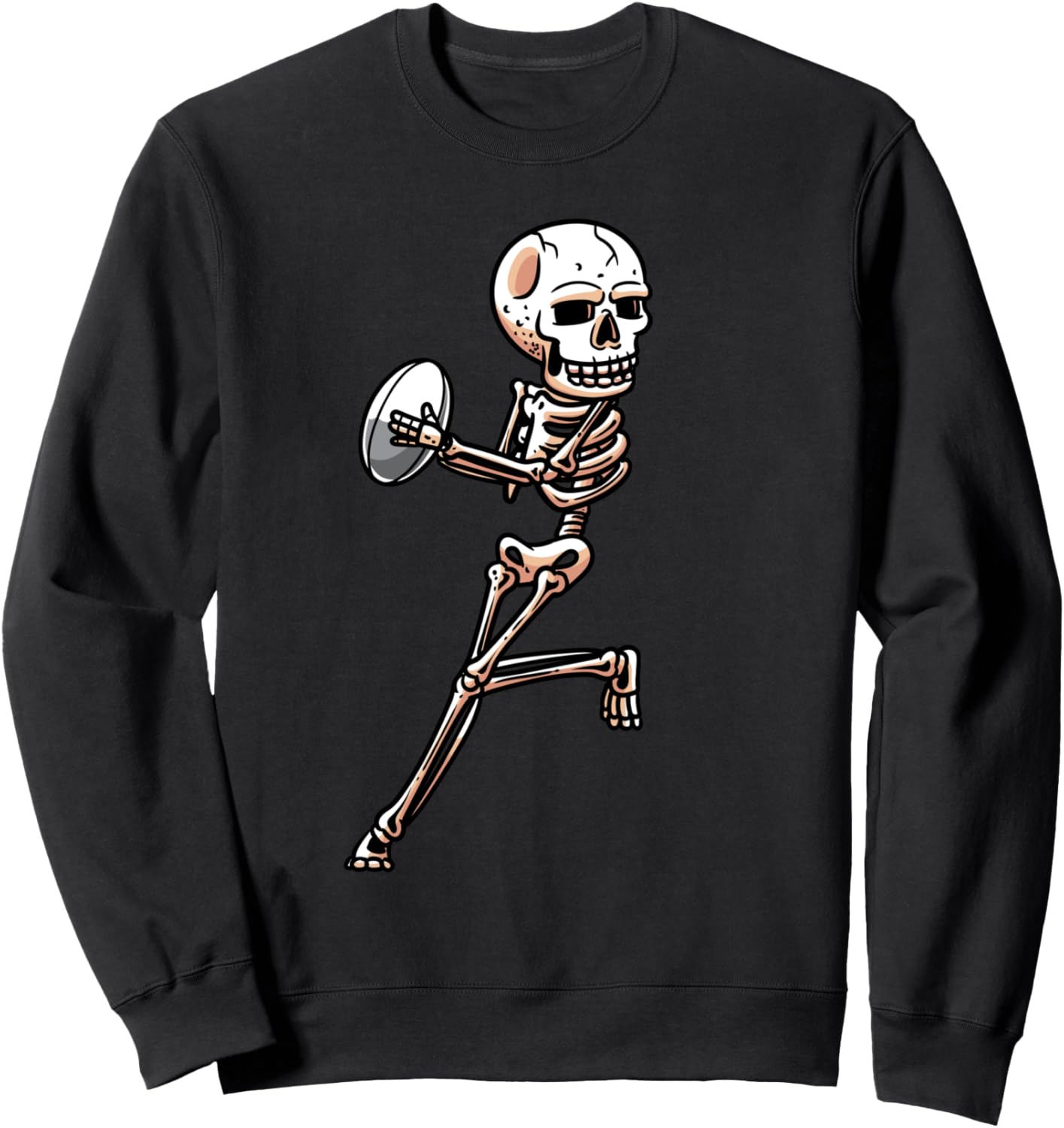 Skeleton Playing Rugby Sports Player Coach Halloween Sweatshirt