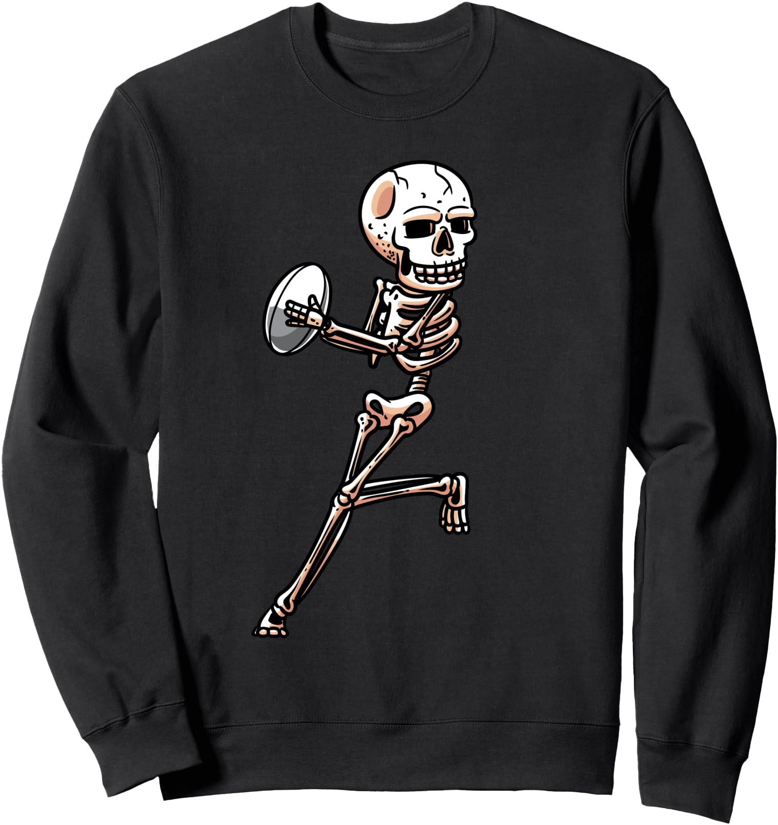 Skeleton Playing Rugby Sports Player Coach Halloween Sweatshirt