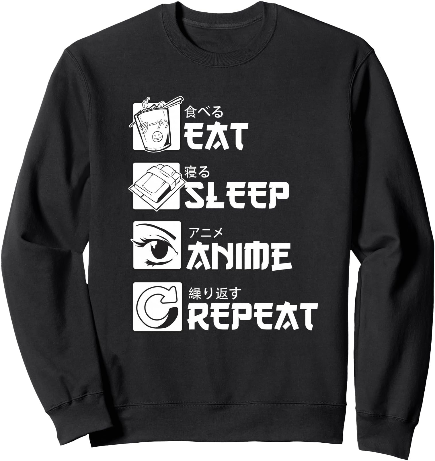Eat Sleep Anime Repeat - Japanese Manga Sweatshirt