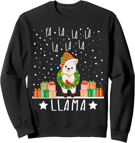 Alpaca Christmas Pajama Gift Pajamas Xmas Fa La La Llama Sweatshirt
