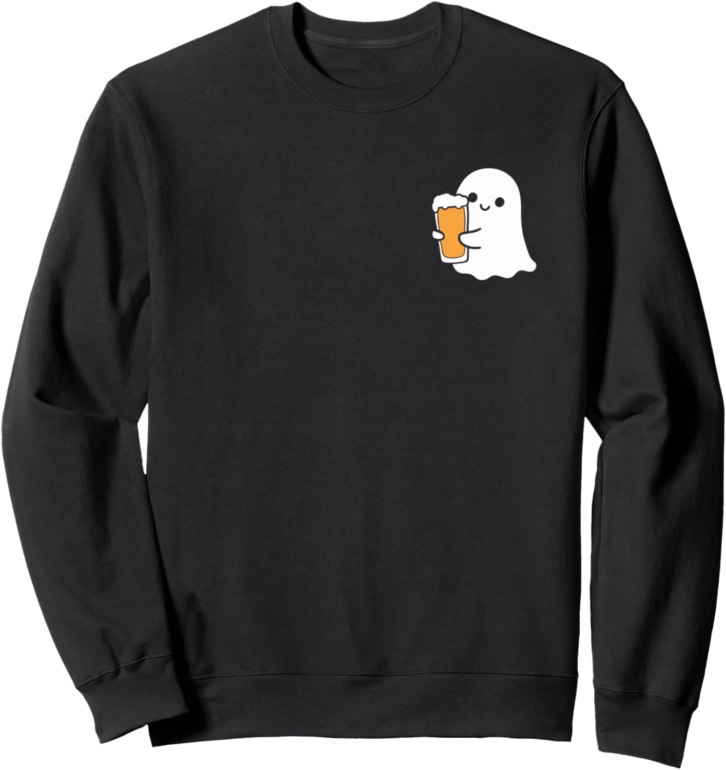 Cute ghost beer, ghost in pocket, ghost holding a beer glass Sweatshirt