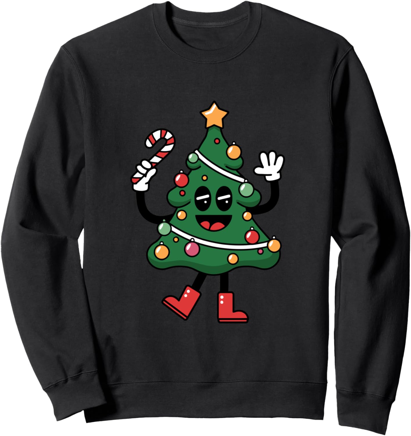 Silly Dancing Christmas Tree Cartoon Sweatshirt