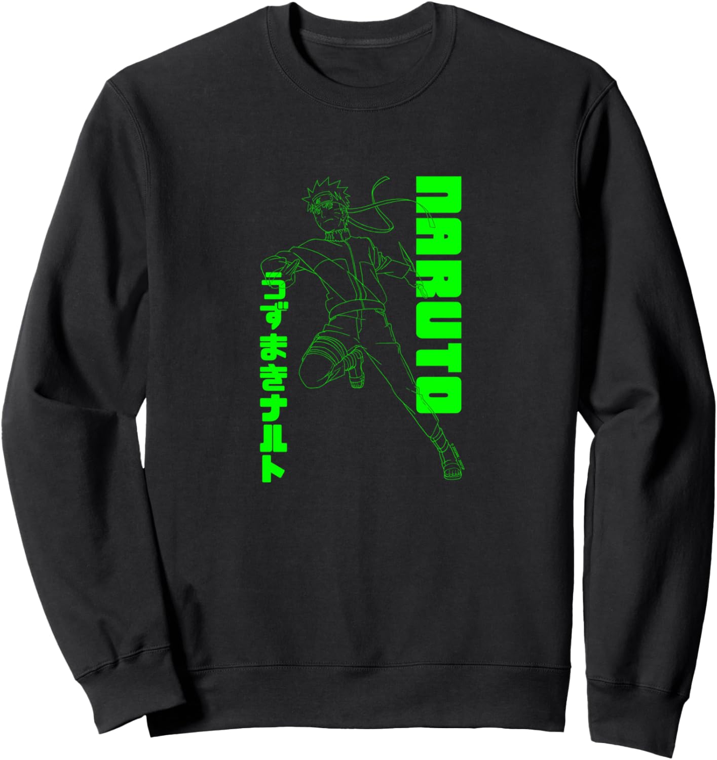 Naruto Shippuden Naruto Neon Green Outline Anime Sweatshirt