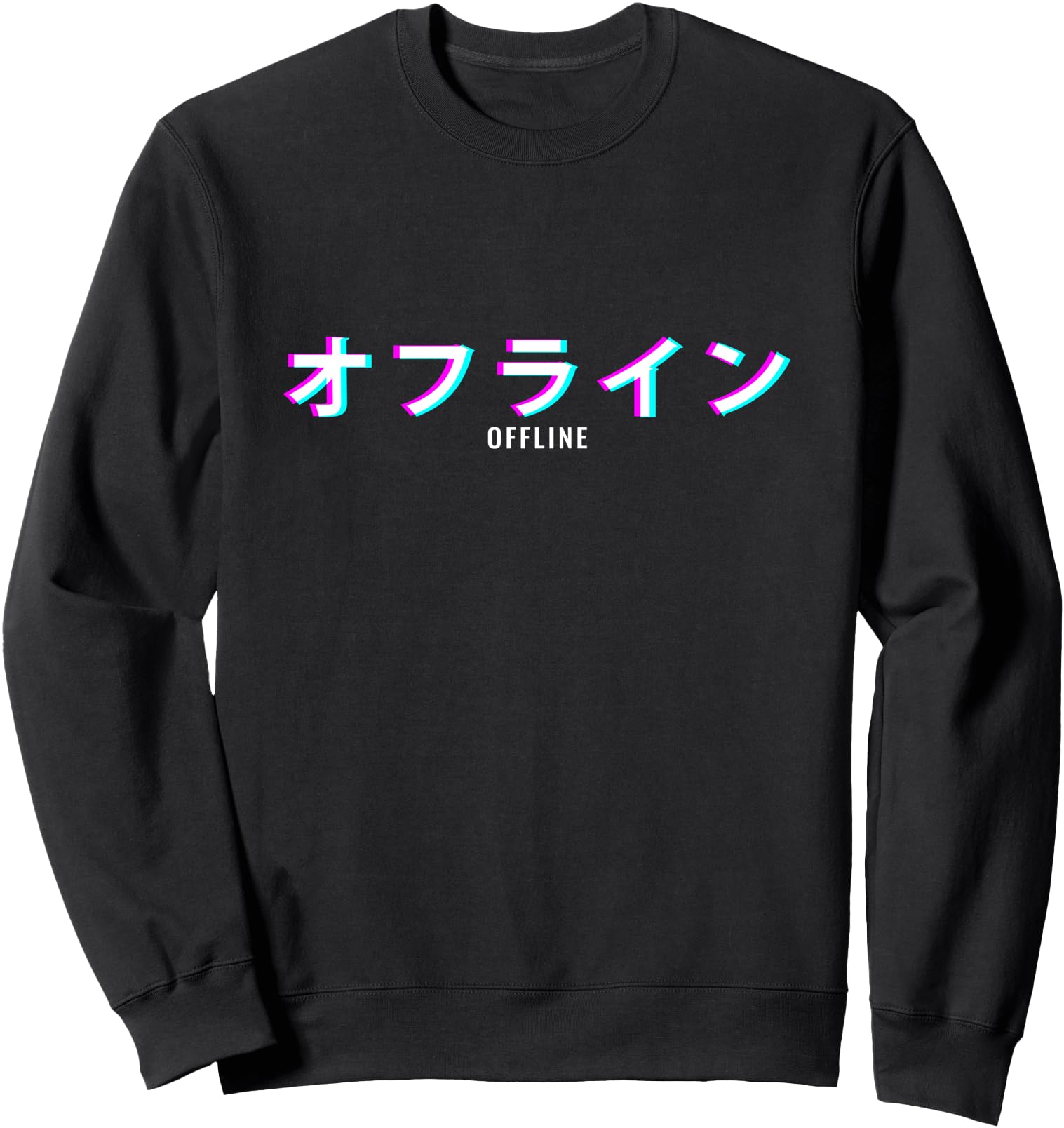 Aesthetic Offline Japanese Text Vaporwave Sweatshirt