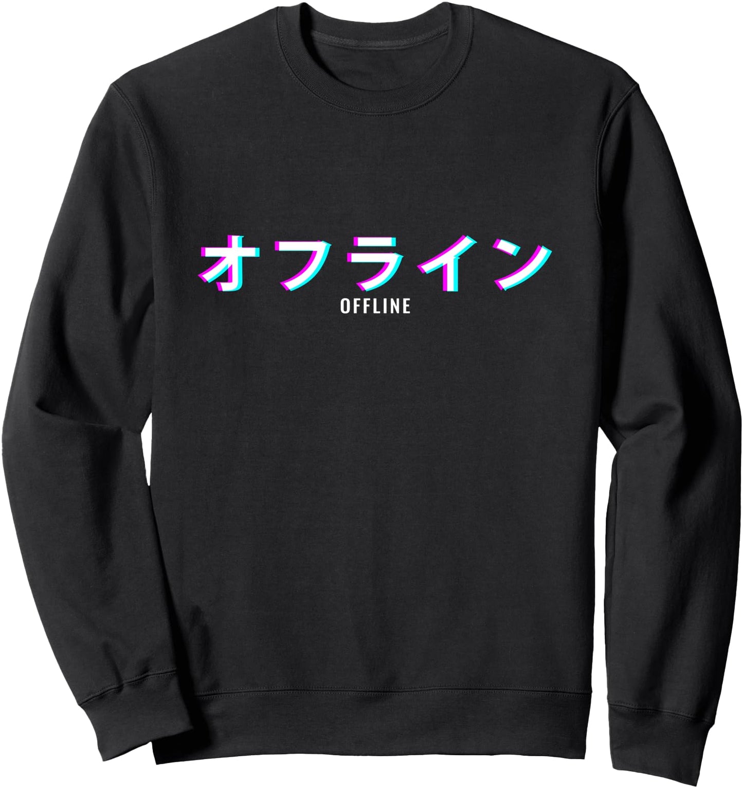 Aesthetic Offline Japanese Text Vaporwave Sweatshirt