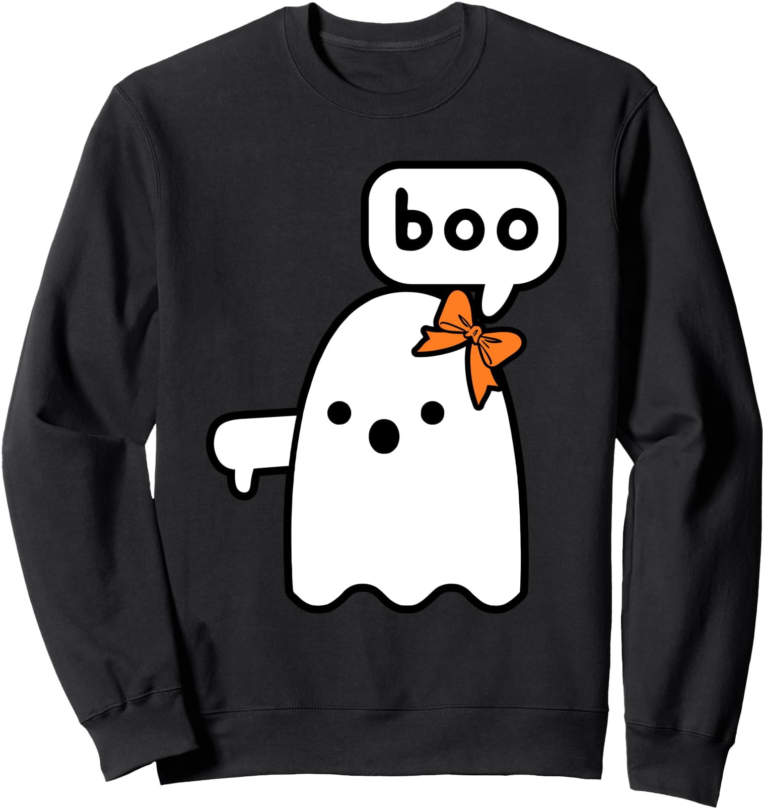 Thumbs Down Ghost Screaming Boo Ghost halloween Girls Sweatshirt