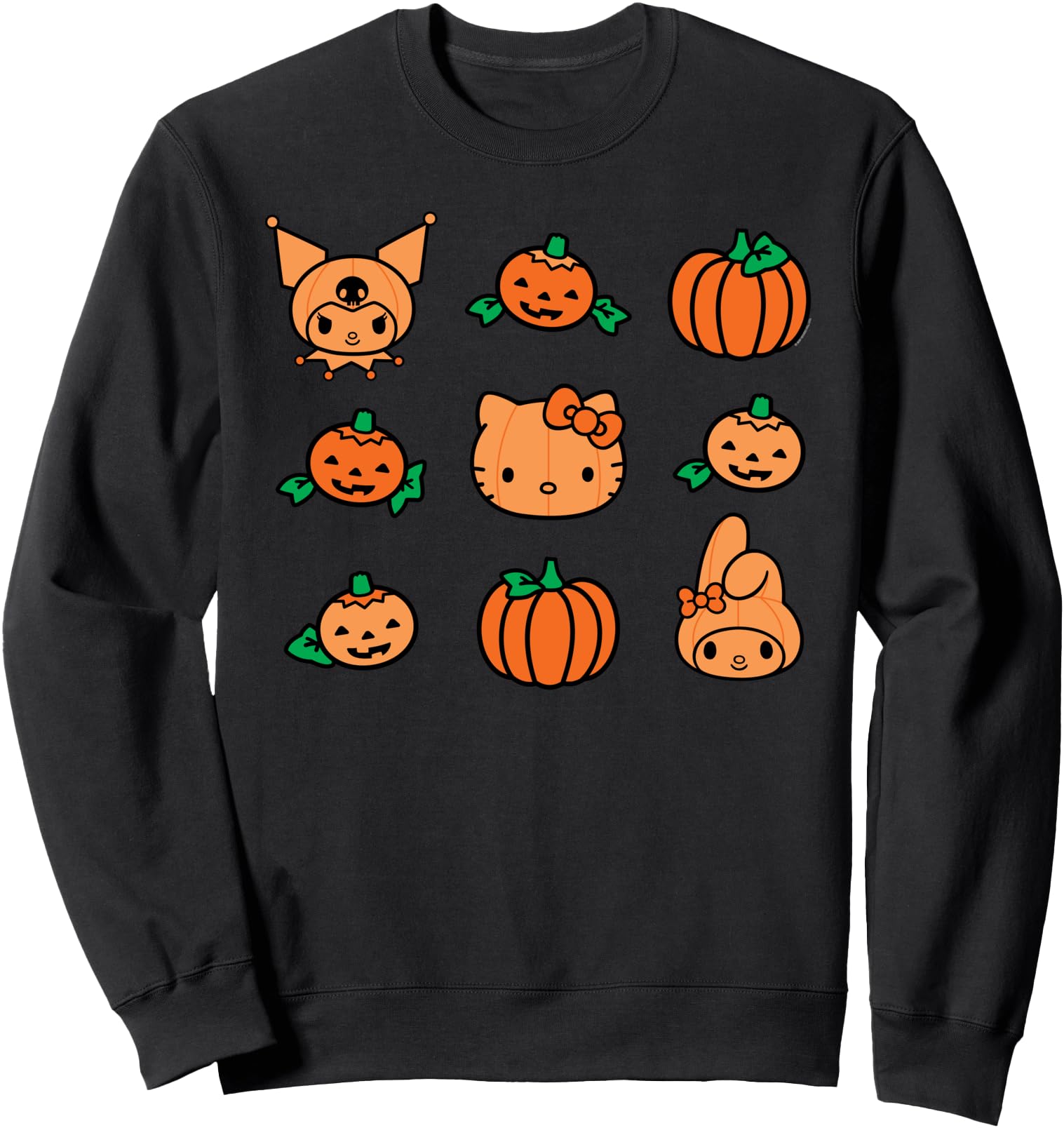 Hello Kitty My Melody Kuromi Pumpkins Halloween Sweatshirt