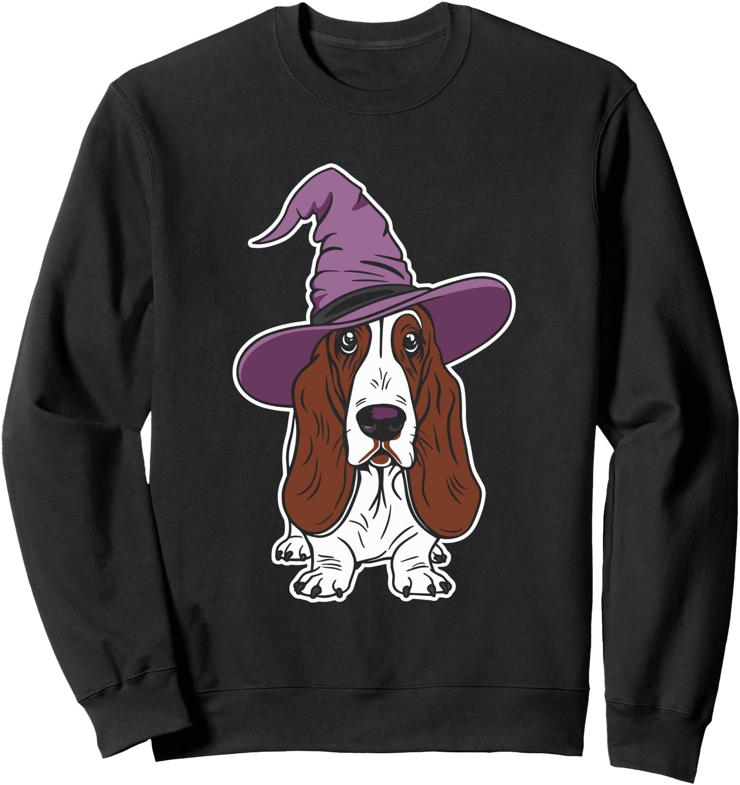 Basset Hound Witch Dog Halloween Sweatshirt