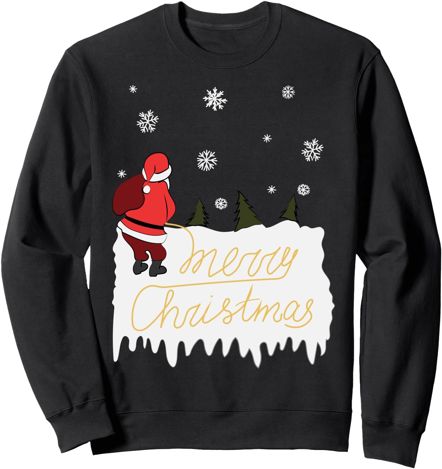 Peeing Santa Merry Christmas Ugly Christmas Xmas Sweatshirt