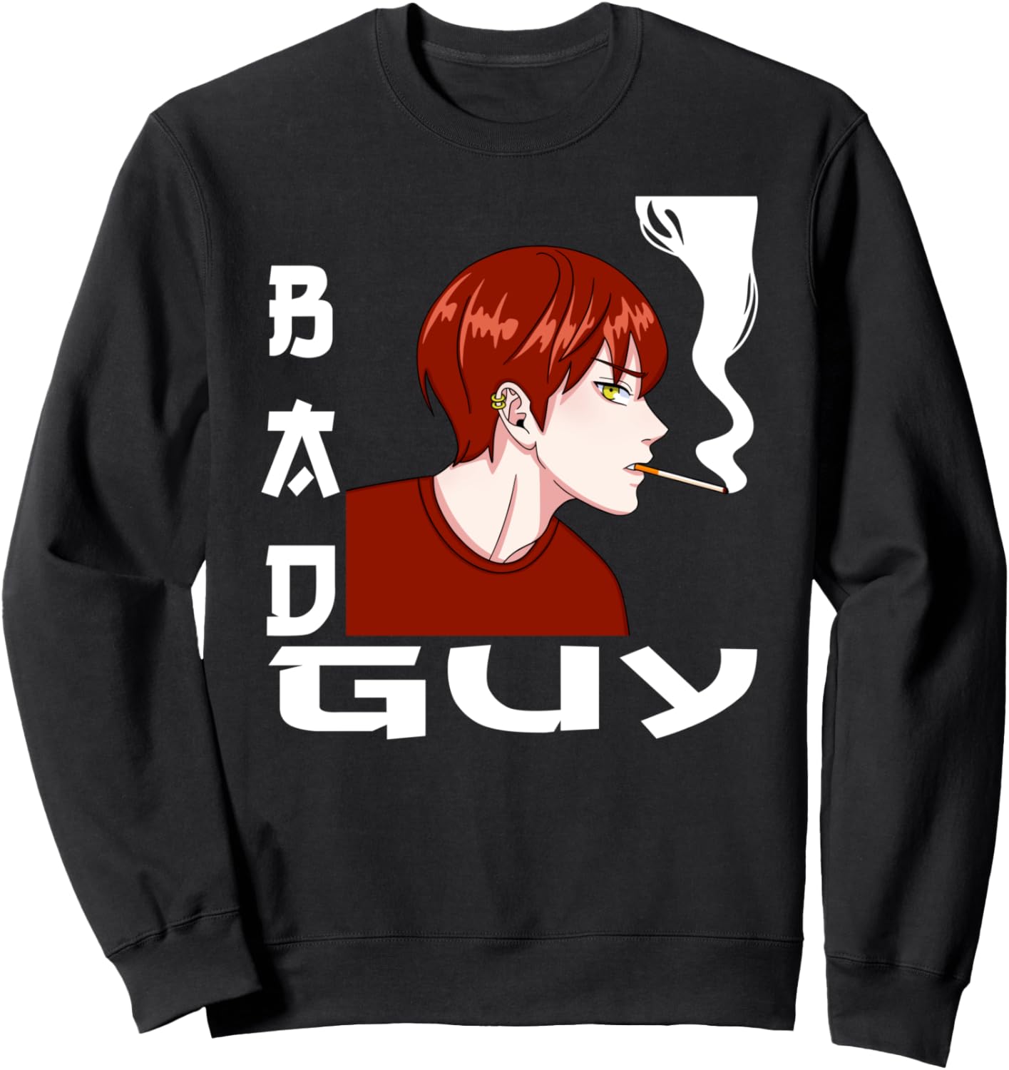 Japanese Manga Kanji Bad Guy Anime Boy Sweatshirt