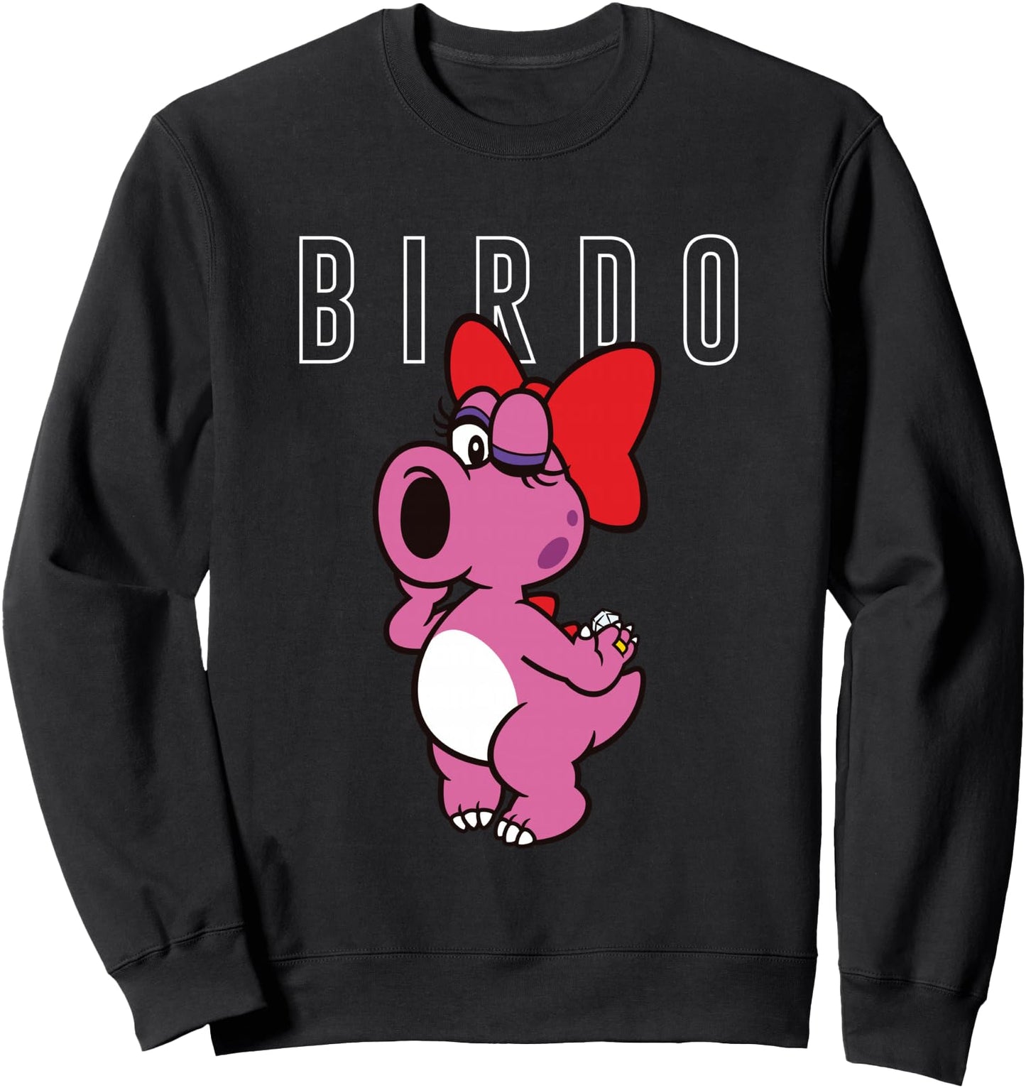 Super Mario Bros Birdo Big Pink Portrait Simple Text Sweatshirt