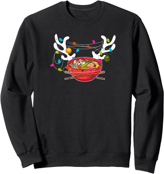 Christmas Lights Japanese Ramen Funny Anime Xmas Sweatshirt