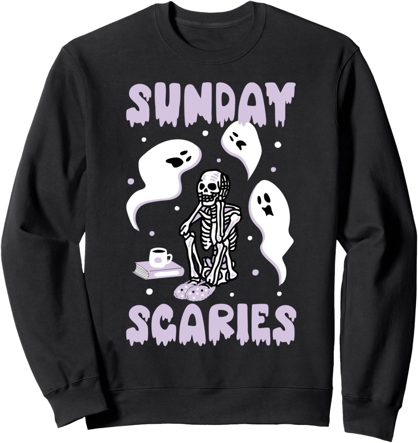 Sunday Skeleton Scaries Funny Office Work Mental Health Day Sweatshirt